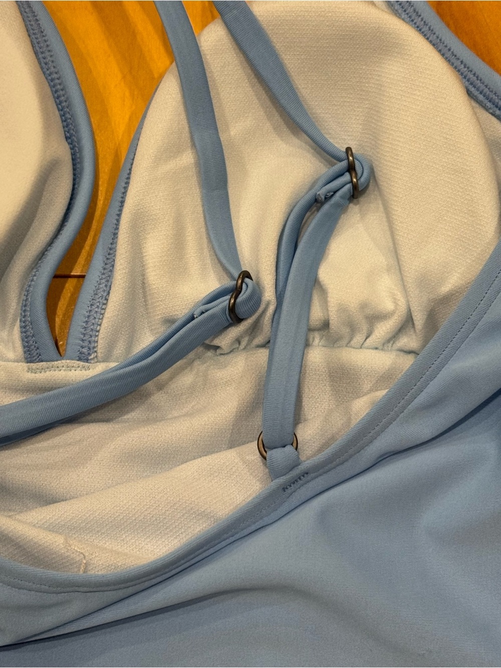 Amazon Light Blue One-Piece Swimsuit with Ruching - Picture 4 of 4
